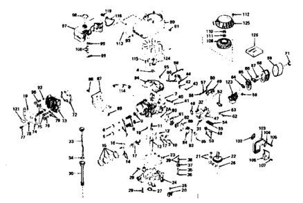 Basic Engine Diagram and Parts List for 143226292  Craftsman Engine