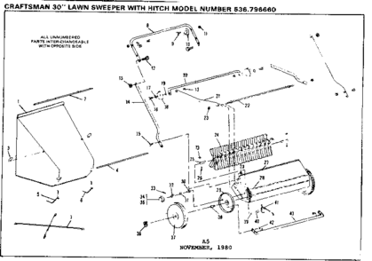 Replacement Parts Diagram and Parts List for 536796660  Craftsman Lawn Tractor