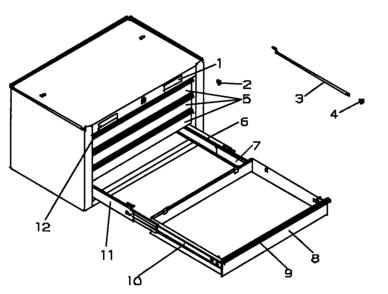 Tool Box Diagram and Parts List for 706598953  Craftsman Tool Stand & Cart