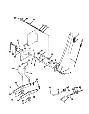 Lift Assembly Diagram and Parts List for 917272011  Craftsman Lawn Tractor