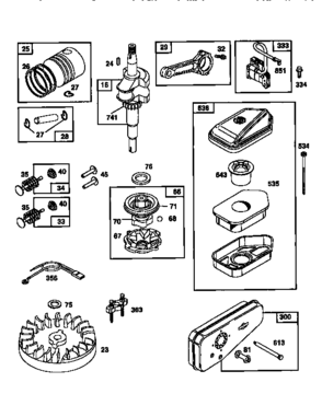 Engine 10a902-0182-03 (71/500) Diagram and Parts List for 50010A902-0182-03  Craftsman Engine