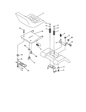 Seat Diagram and Parts List for 917271645  Craftsman Lawn Tractor