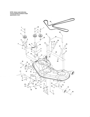 52" Deck - Clutch & Support Diagram and Parts List for 107289930  Craftsman Engine