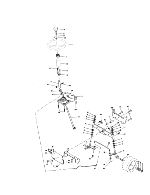 Steering Assembly Diagram and Parts List for 917272083  Craftsman Lawn Tractor