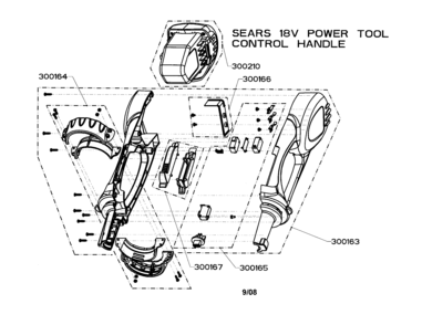 Control Handle Diagram and Parts List for 24074291  Craftsman Trimmer