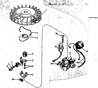 Magneto No. 610667 Diagram and Parts List for 143122252  Craftsman Engine