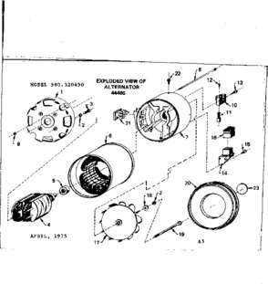 Stator Assembly Diagram and Parts List for 580320450  Craftsman Engine