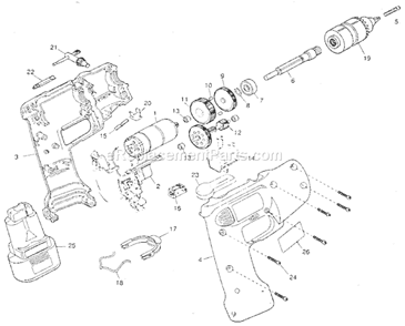 Unit Parts Diagram and Parts List for 27027  Craftsman Cordless Drill