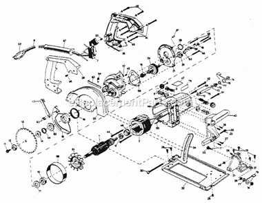 Unit Parts Diagram and Parts List for 27038  Craftsman Circular Saw