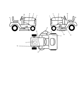 Decals Diagram and Parts List for 917277200  Craftsman Lawn Tractor