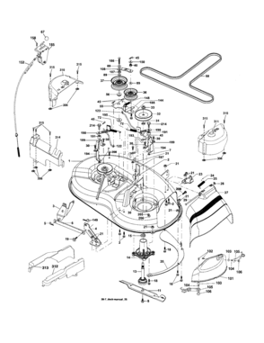 Mower Diagram and Parts List for 917254691  Craftsman Lawn Tractor