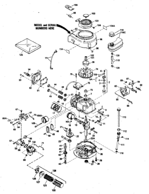 Replacement Parts Diagram and Parts List for 143394042  Craftsman Engine