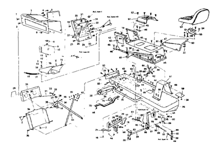 Top Half Diagram and Parts List for 536963631  Craftsman Lawn Mower
