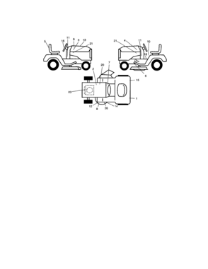 Decals Diagram and Parts List for 917273621  Craftsman Lawn Tractor