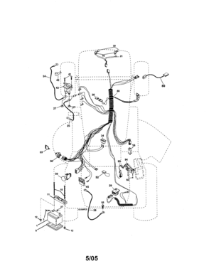 Electrical Diagram and Parts List for 917275642  Craftsman Lawn Tractor