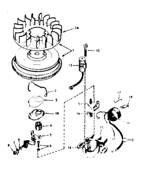 Magneto Diagram and Parts List for 143286132  Craftsman Engine
