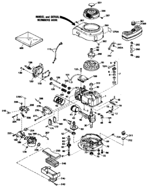 Replacement Parts Diagram and Parts List for 143424482  Craftsman Engine