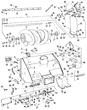 Auger  Assembly Diagram and Parts List for 84224063  Craftsman Snow Blower