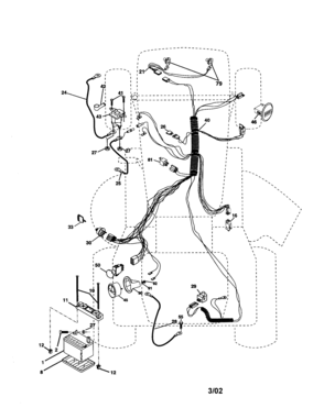 Electrical Diagram and Parts List for 917277080  Craftsman Lawn Tractor