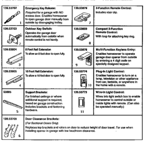 Part Location Diagram of 114A1983 Craftsman Garage Door Opener Owner's Manual
