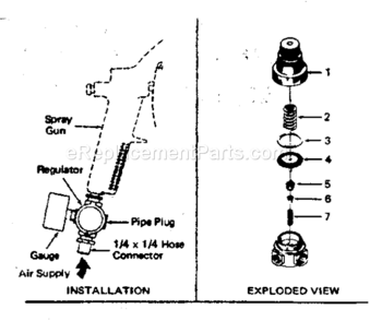 Replacement Parts Diagram and Parts List for 28216025  Craftsman Compressor