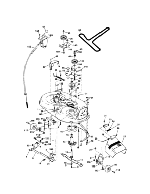 Mower Deck Diagram and Parts List for 917274762  Craftsman Lawn Tractor