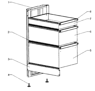 Tool Fixture Diagram and Parts List for 706149270  Craftsman Tool Stand & Cart