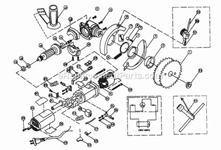 Saw Assy Diagram and Parts List for 28625574  Craftsman Reciprocating Saw