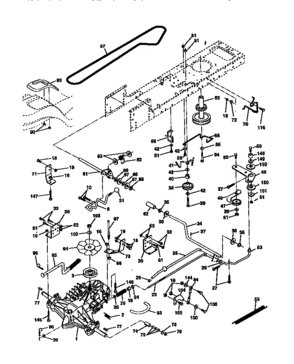 Ground Drive Diagram and Parts List for 917271380  Craftsman Lawn Tractor