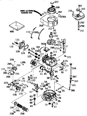 Replacement Parts Diagram and Parts List for 143943844  Craftsman Engine
