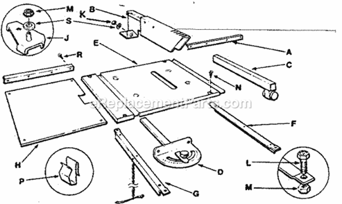 Unit Parts Diagram and Parts List for 2881  Craftsman Circular Saw