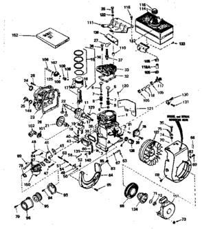 Engine Diagram and Parts List for 143751062  Craftsman Engine