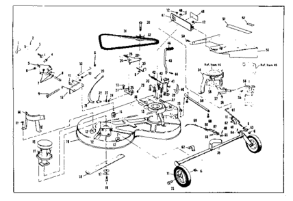Mower Deck Diagram and Parts List for 536963100  Craftsman Lawn Mower