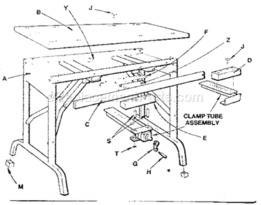 Unit Parts Diagram and Parts List for 28892  Craftsman Workbench