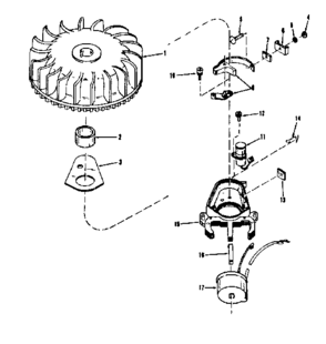 Magneto (wico Fw-2617) Diagram and Parts List for 14340251  Craftsman Engine