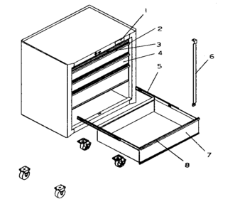 Part Location Diagram of A9066A15-EBK Craftsman Tool chest drawer, 2-in