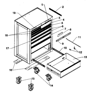 Chest Diagram and Parts List for 706652259  Craftsman Tool Stand & Cart