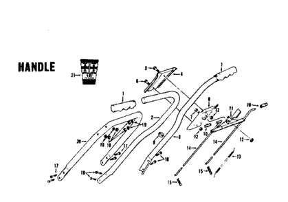 Handle Diagram and Parts List for 17491261  Craftsman Lawn Mower