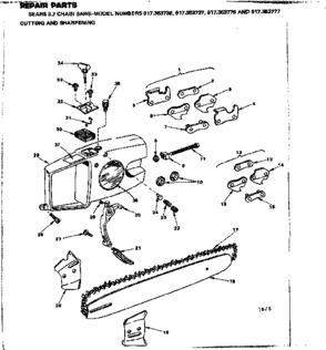 Cutting And Sharpening Diagram and Parts List for 917353737  Craftsman Chainsaw