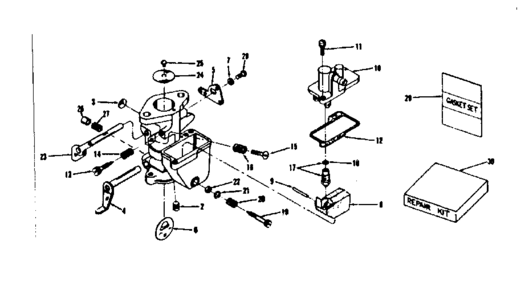Carburetor No. 29349 Diagram and Parts List for 143502041  Craftsman Engine
