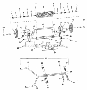 Page A Diagram and Parts List for 29191603  Craftsman Lawn Mower