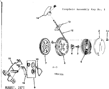Rewind Starter Diagram and Parts List for 143590450A  Craftsman Lawn Mower
