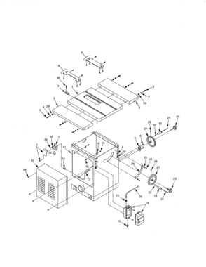 Table & Base Diagram and Parts List for 351228031  Craftsman Table Saw