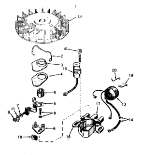 Magneto No. 610689a Diagram and Parts List for 143576062  Craftsman Engine