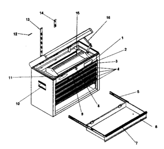 Cabinet Parts Diagram and Parts List for 706652487  Craftsman Tool Stand & Cart
