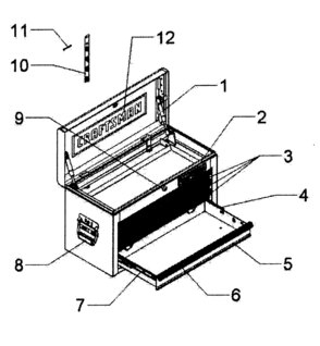 Cabinet Parts Diagram and Parts List for 706353460  Craftsman Tool Stand & Cart
