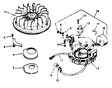 Magneto Diagram and Parts List for 143236022  Craftsman Engine