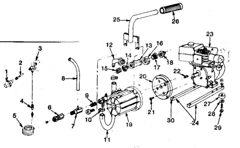 Main Frame Diagram and Parts List for 74310  Craftsman Pressure Washer