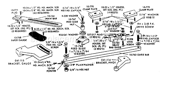 Page A Diagram and Parts List for 29845TAPERATTACH  Craftsman Lathe