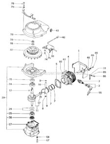 Engine Diagram and Parts List for 298586192  Craftsman Engine